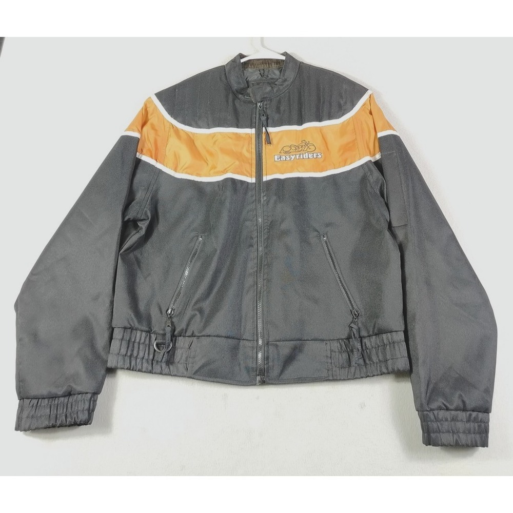 Biker Design Jacket Mens Medium Black Easyriders Motorcycle Waterproof‎ Bomber